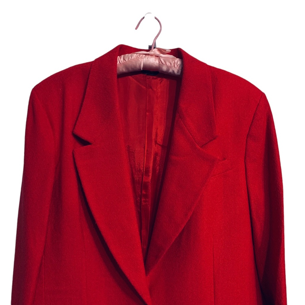 HAWKSLEY & WIGHT VINTAGE RED WOOL BLAZER WITH POCKETS - Picture 15 of 16